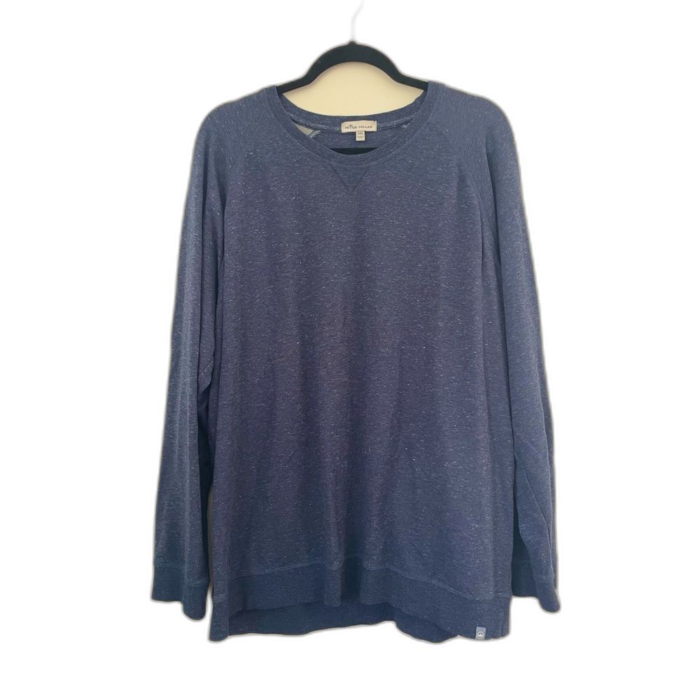 Peter Millar men heathered blue cotton crewneck pullover sweater size 2x